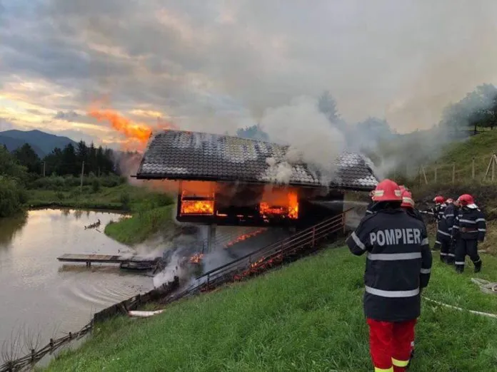 Doi bărbați din Vama au fost arestați după ce au incendiat casa de vacanță a unui pădurar FOTO