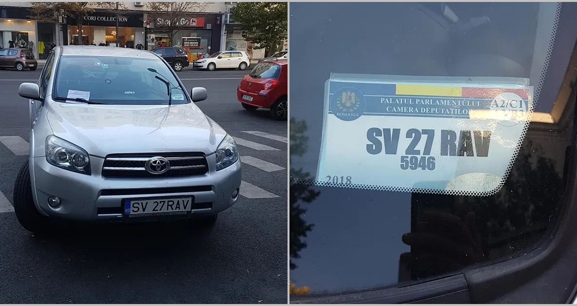 FOTO Mașina deputatului Cătălin Nechifor, parcată pe o trecere de pietoni din centrul Capitalei