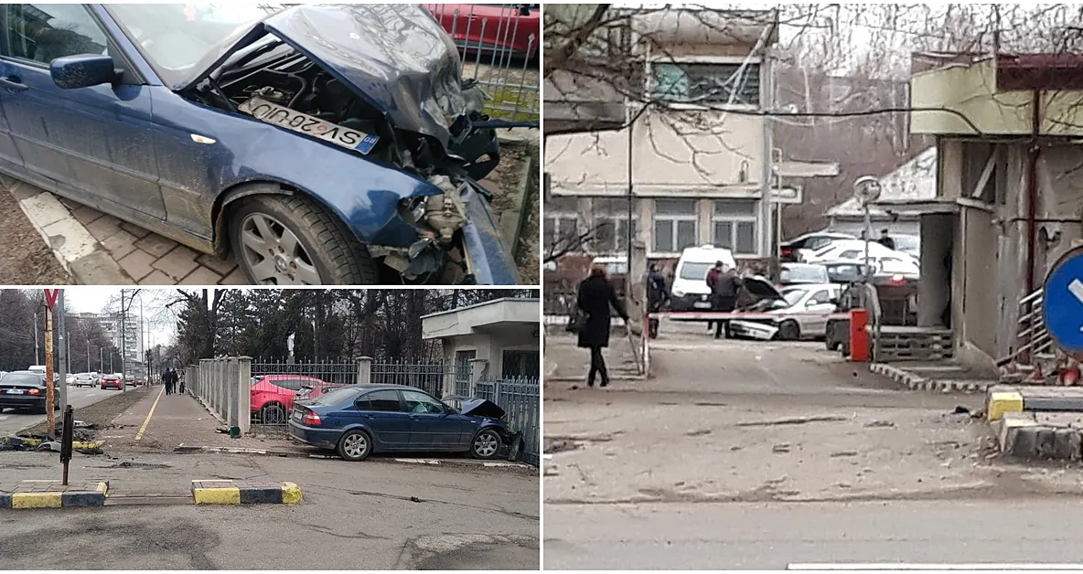 FOTO Șef din IPJ Suceava lăsat fără permis de conducere după un accident în poarta instituției