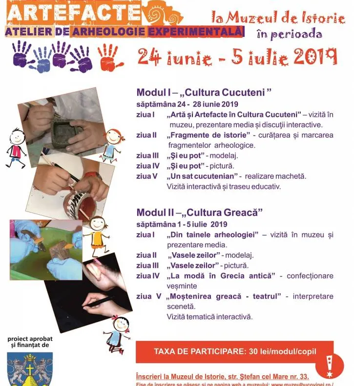 Atelier de arheologie experimentală pentru copii, la Muzeul de Istorie