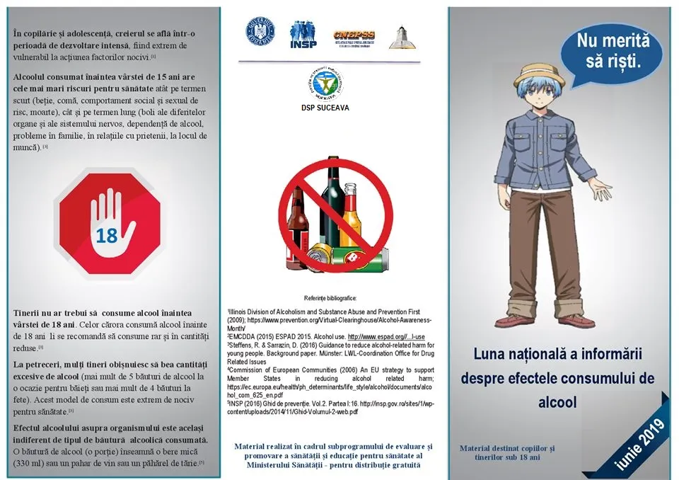 DSP Suceava derulează campania "Luna Națională a Informării despre Efectele Consumului de Alcool"