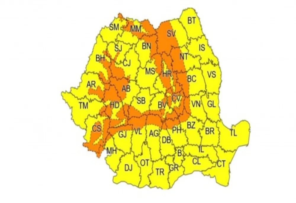 Cod portocaliu pentru zona de munte a județului Suceava