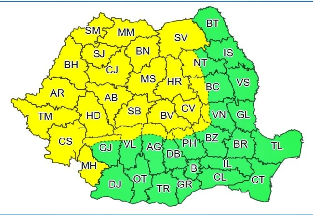 Cod galben de furtuni în județul Suceava