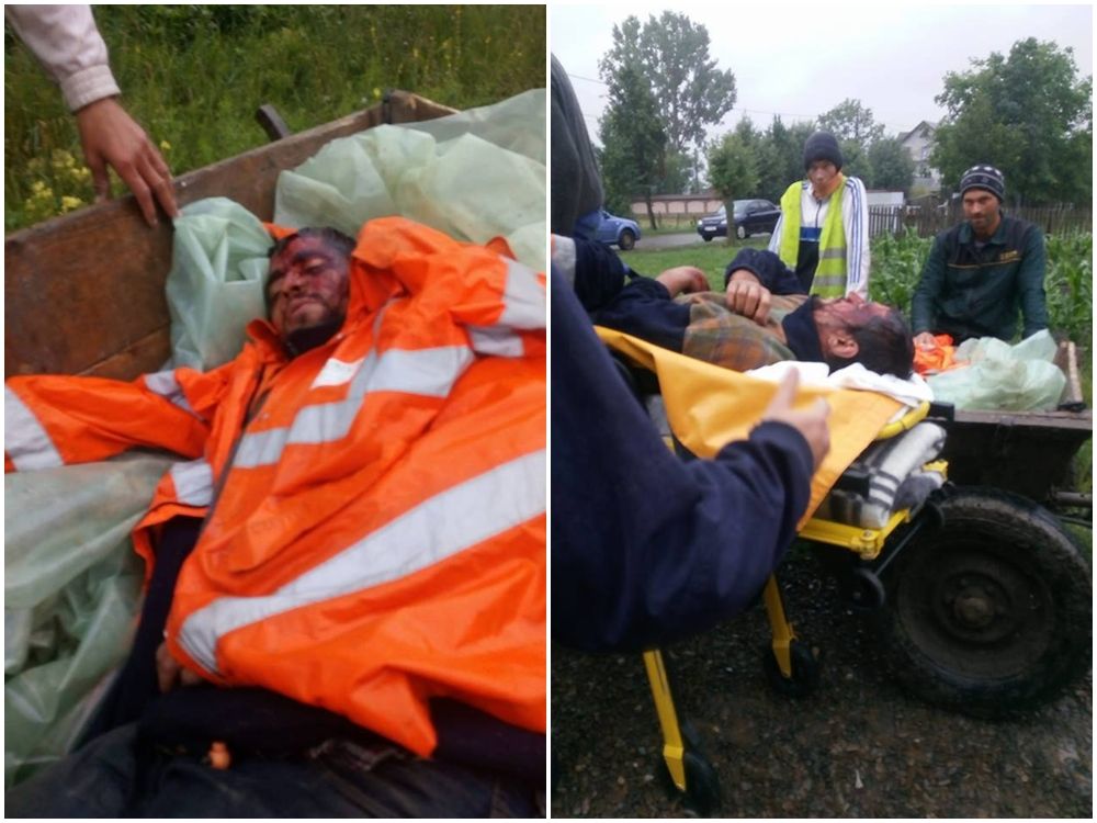 FOTO Tânăr desfigurat în bătaie și călcat cu tractorul, lăsat inconștient într-o baltă de sânge. Polițiștii sunt acuzați că îi protejează pe agresori