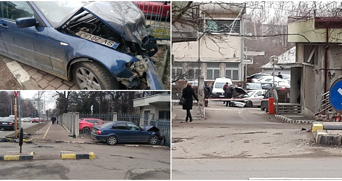 FOTO Șef din IPJ Suceava lăsat fără permis de conducere după un accident în poarta instituției