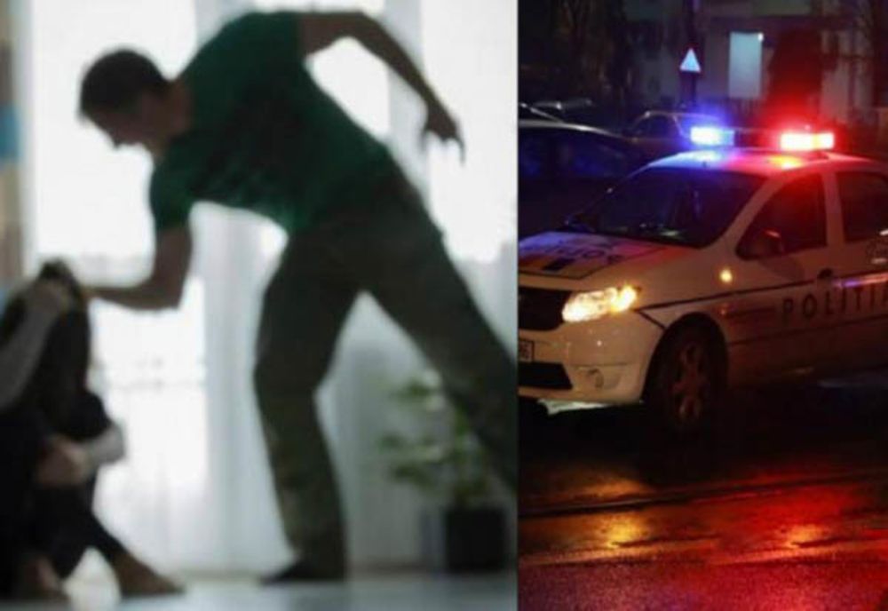 Soț violent, liniștit cu greu de polițiști