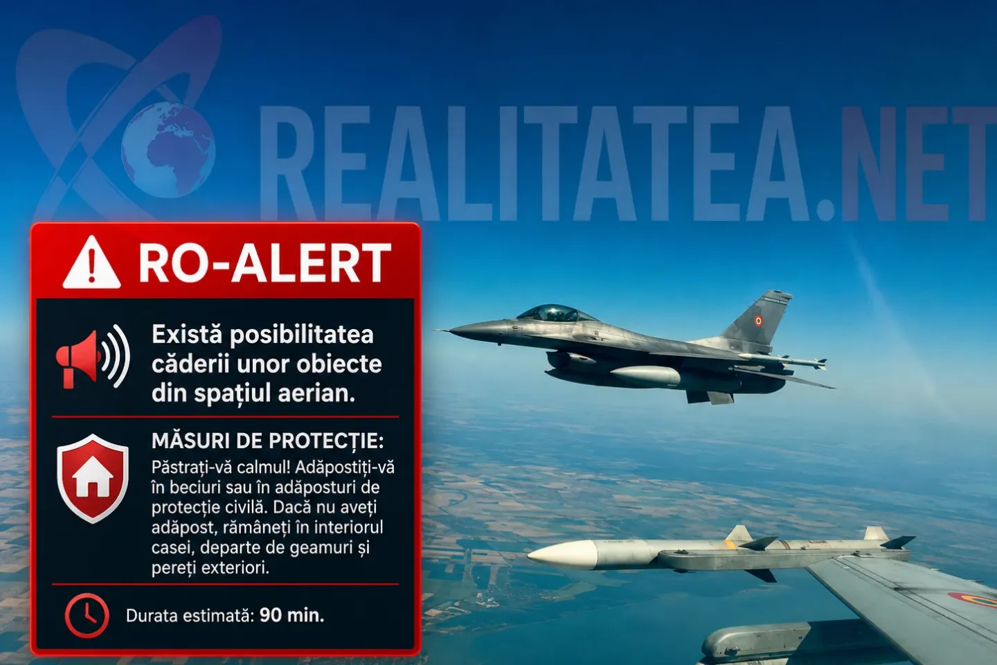  MApN a detectat o țintă aeriană la frontiera cu Ucraina; mesaj RO-Alert transmis în județul Tulcea