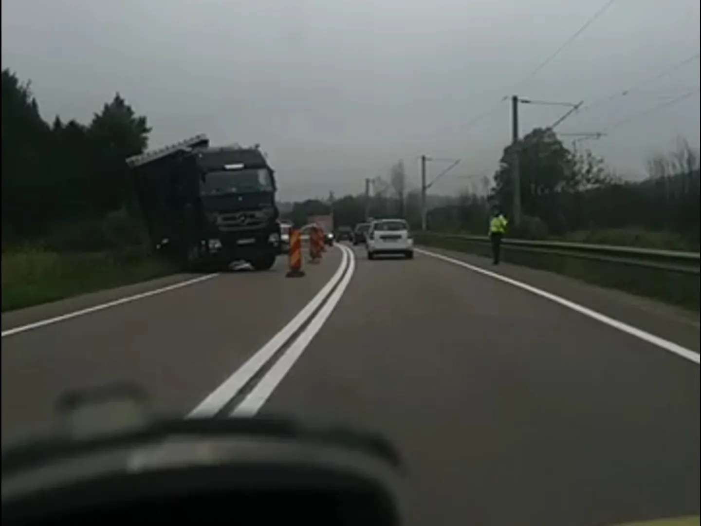 TIR răsturnat Vama