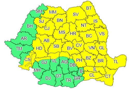 cod galben de ploi torențiale