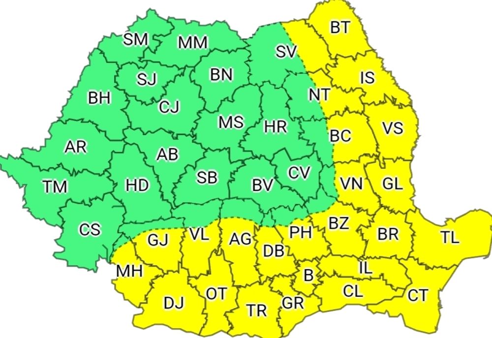 COD GALBEN de caniculă peste jumătate de țară