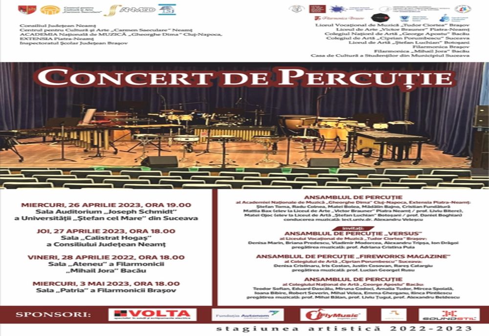 Concert de percuție în cadrul stagiunii muzicale