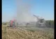 O combină agricolă a luat foc pe un câmp din Marginea VIDEO