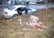 Urmărit de polițiștii de frontieră, un contrabandist de țigări a ajuns cu mașina într-un șanț VIDEO