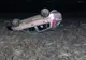 Accident spectaculos: autoturism răsturnat în decor 