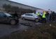Accident soldat cu doi răniți, după o depășire neregulamentară FOTO